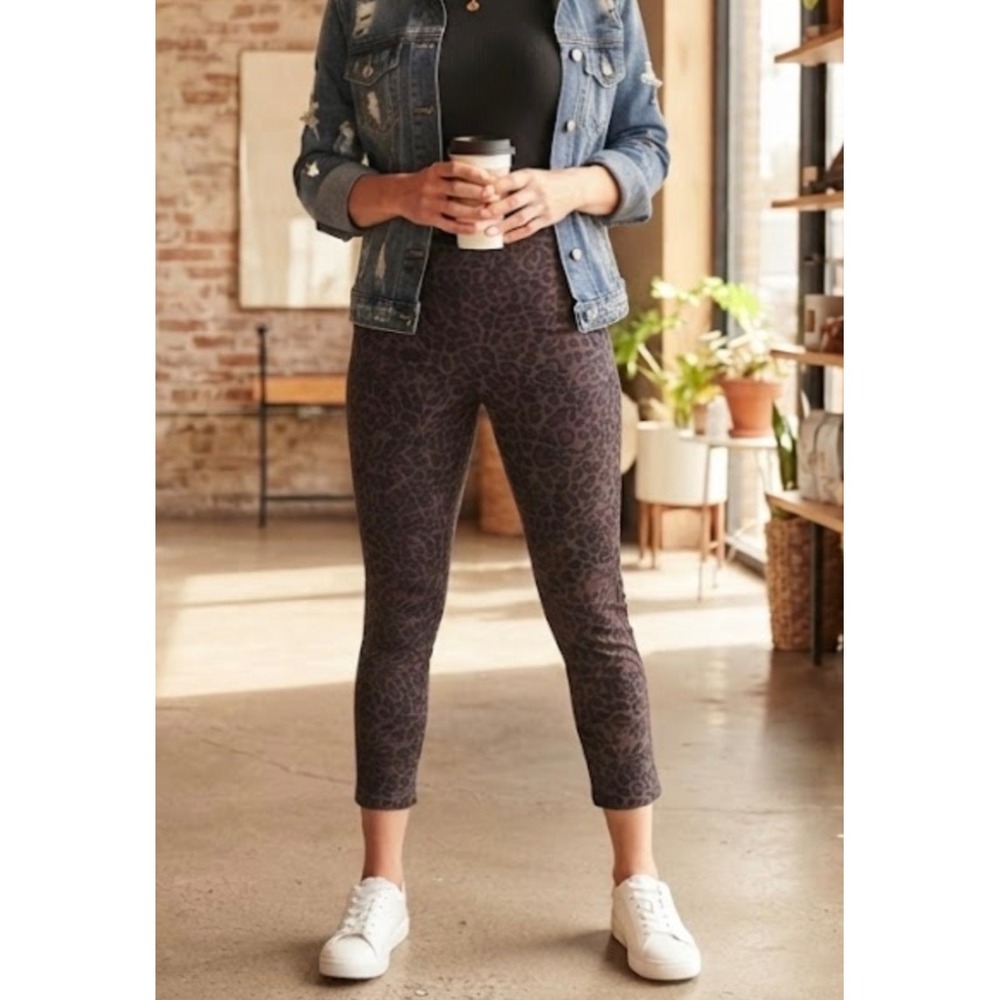 Hope & Harlow Cheetah Print Pants Brown Black Leopard HA81L56Y8 XL NEW